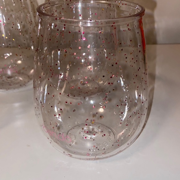 Bando Dining Bando Acrylic Glitter Wine Glasses Set Of 4 Nwb Poshmark